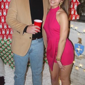 Superdown halter top dress backless